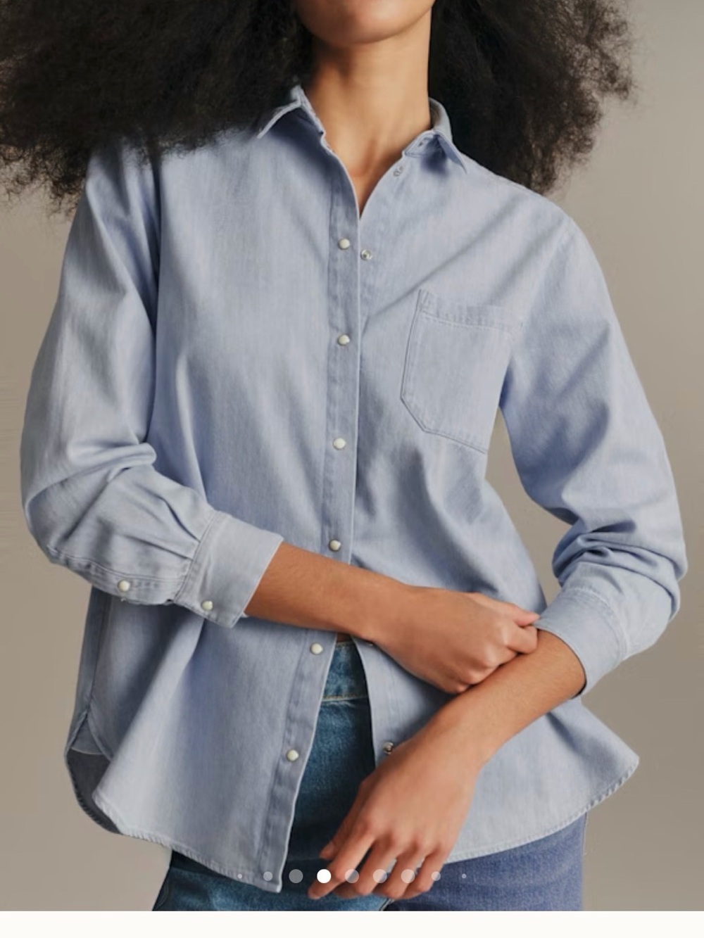 Sézane Light Denim Max Shirt